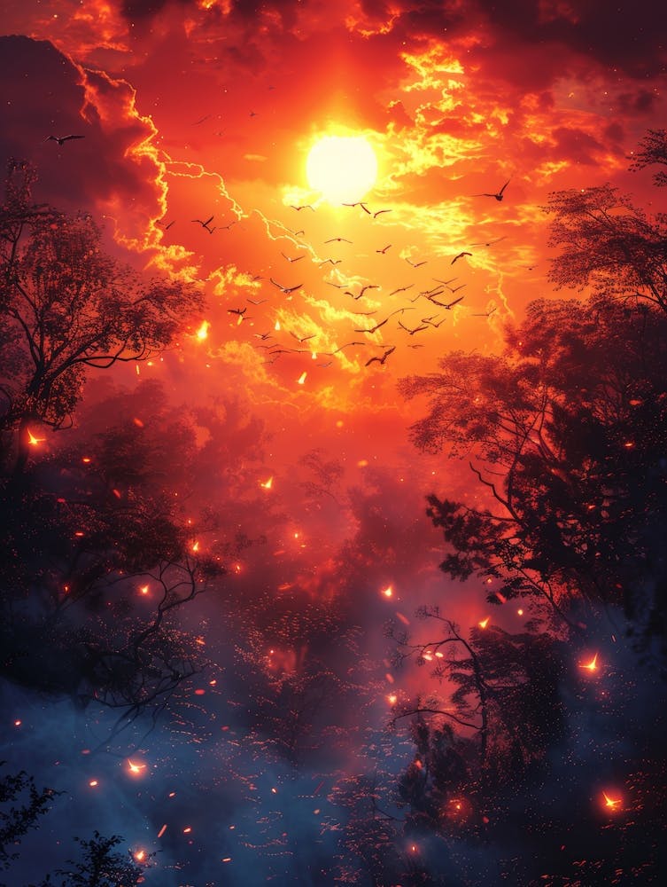 Sonnenuntergang im Wald 8