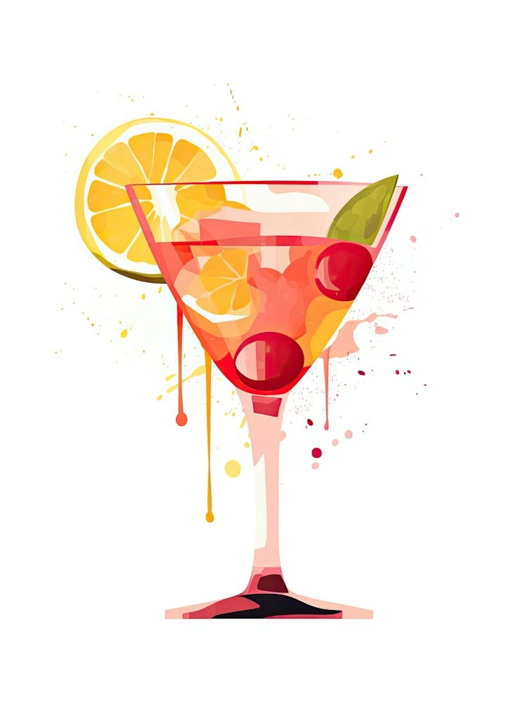 Illustration Sangria Floral Infusion Cocktail 2