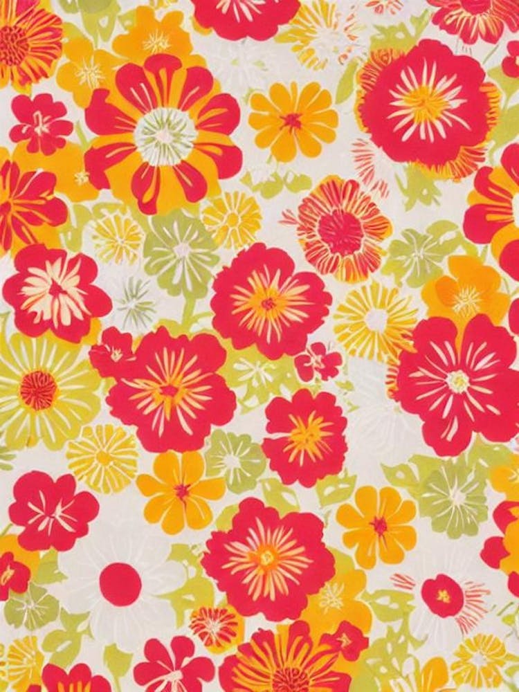 Wallflower Floral Print Retro Pattern Flower