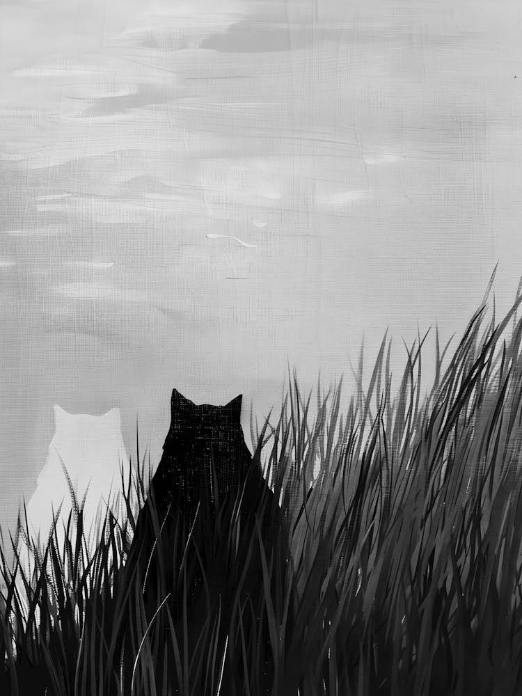 Cat In The Grass 1