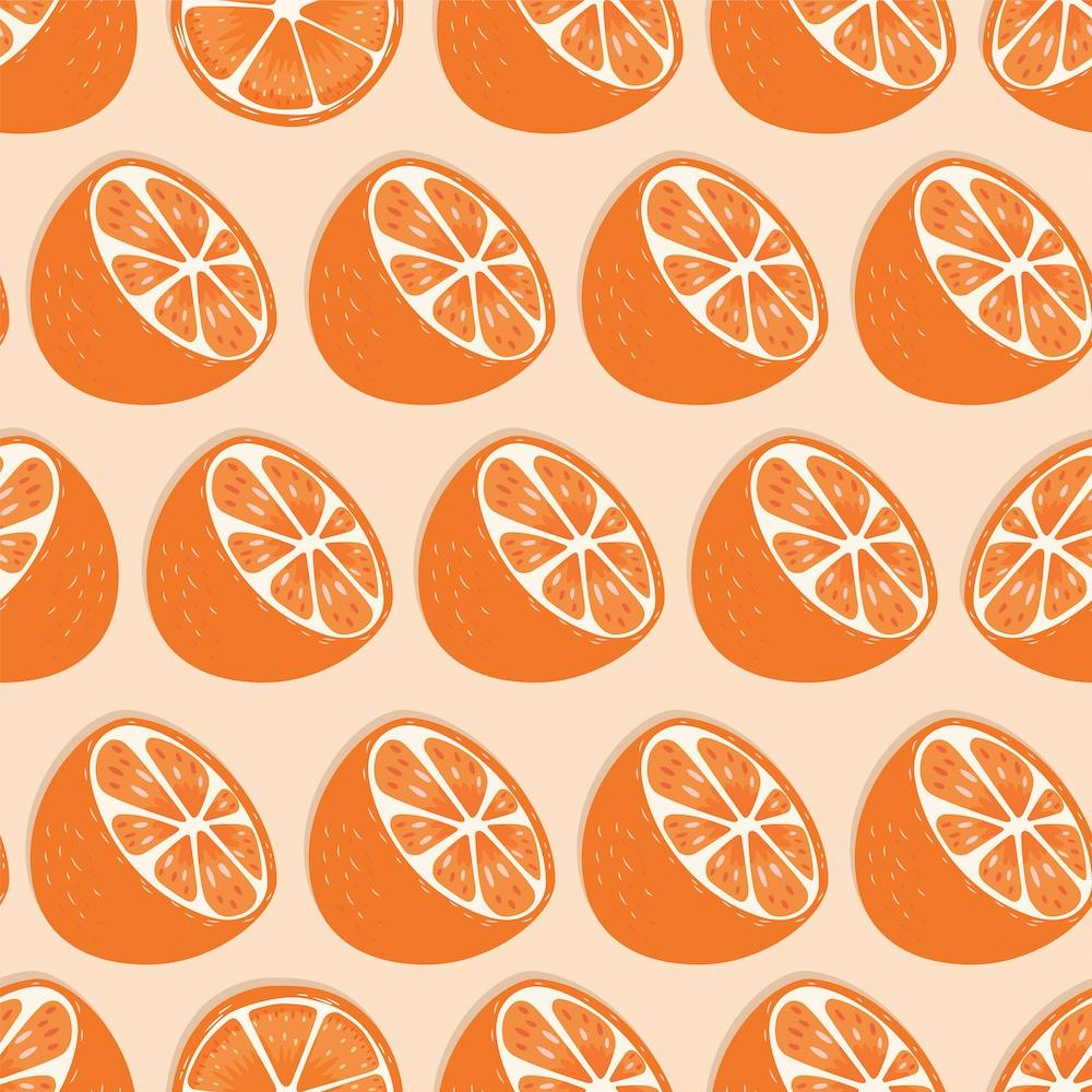 Orange Pattern On Pastel Orange Square