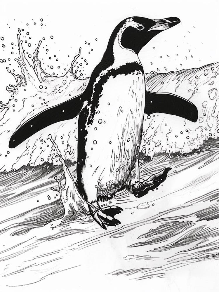 King Penguin Hauling Out Of The Water 1