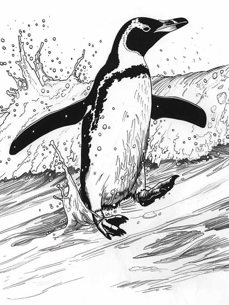 King Penguin Hauling Out Of The Water 1