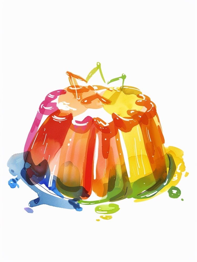Regenbogen-Aquarell-Wackelpudding-Gemälde