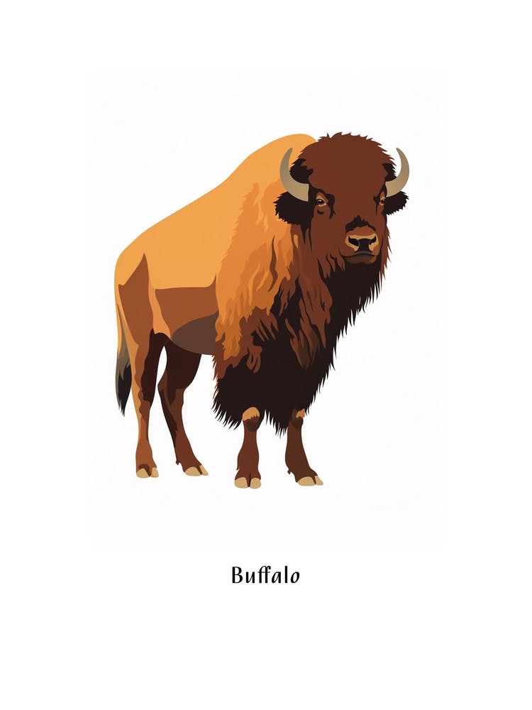 Buffalo Kids Animal Poster