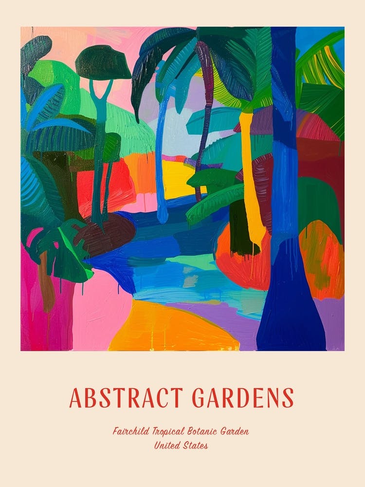 Colourful Gardens Fairchild Tropical Botanic Garden Usa 3 Red Poster