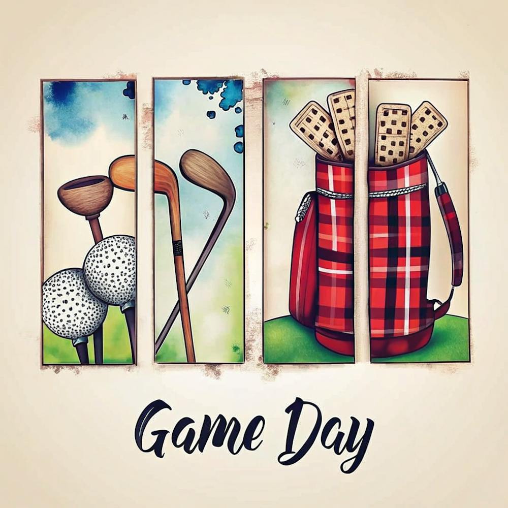 Classic Golf Club Collage A Nostalgic Compositio (2)