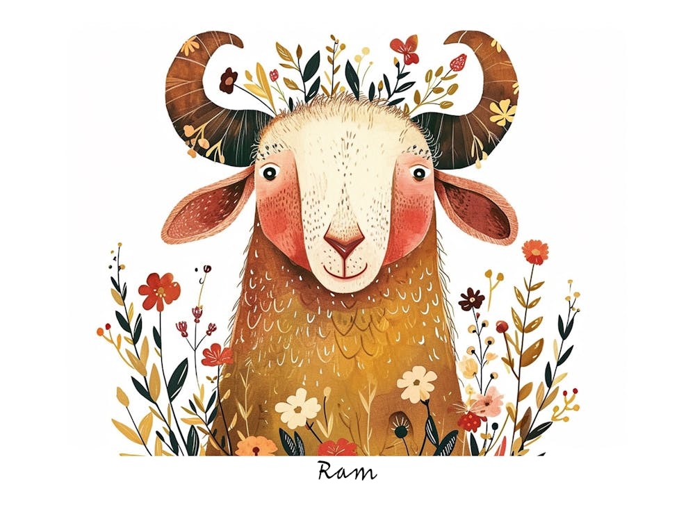 Little Floral Ram 2 Poster
