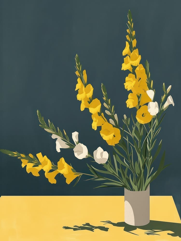 Snapdragon Flowers On A Table   Contemporary Illustration 4