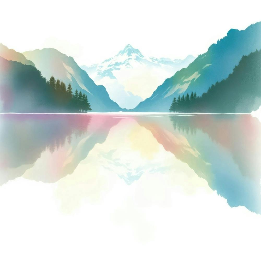 Watercolor Mountain Landscape 1