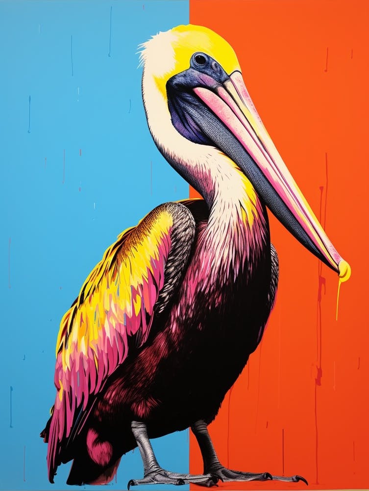 Andy Warhol Style Bird Brown Pelican 1