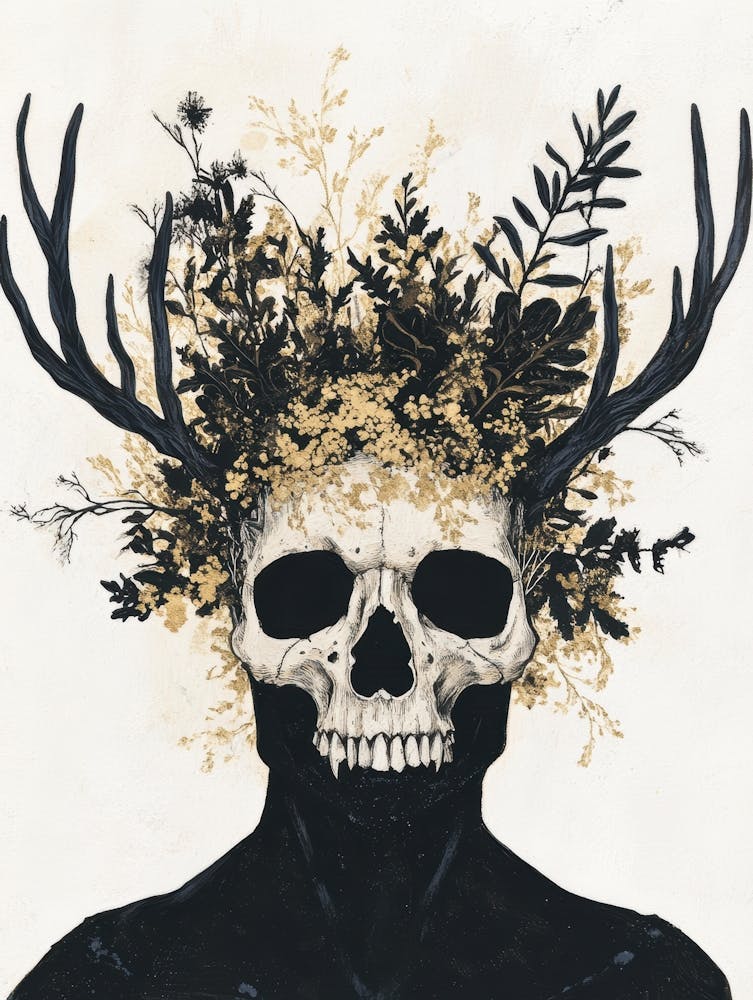 Skull With Flowers