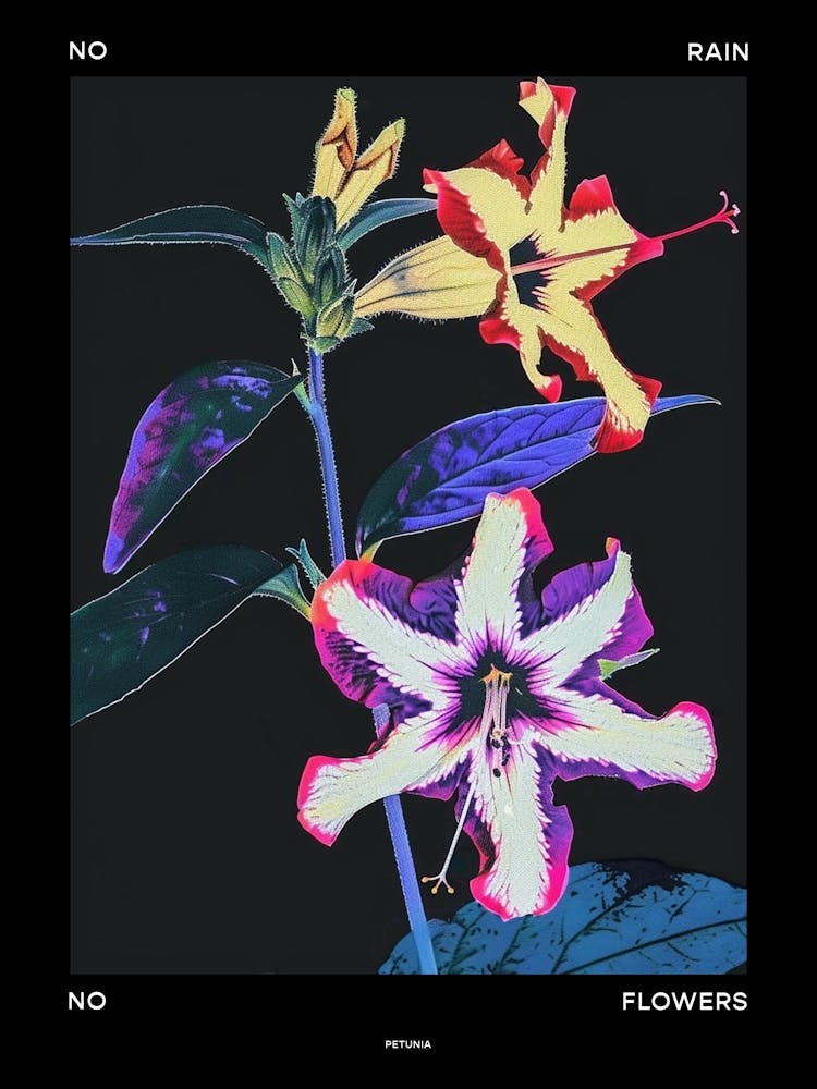No Rain No Flowers Poster Petunia 3