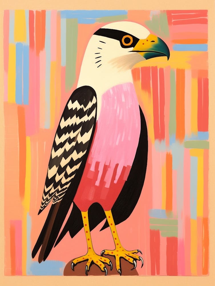 Pink Scandi Crested Caracara 1