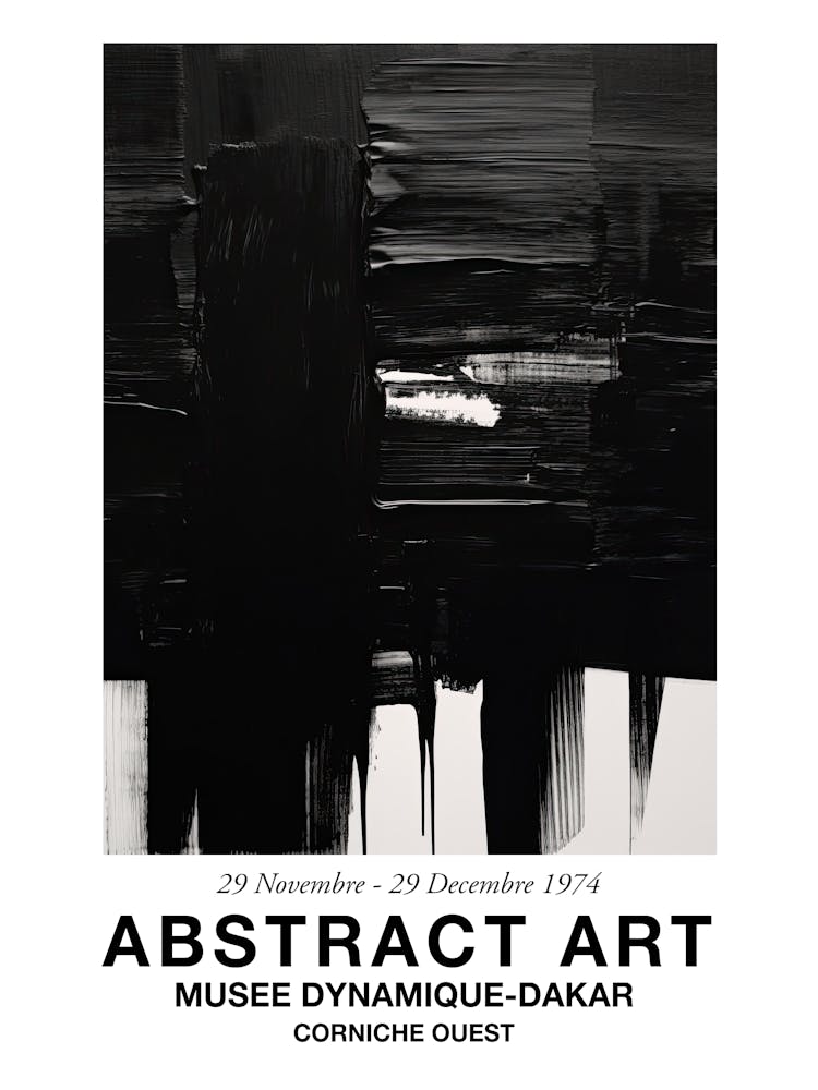 Black Brush Strokes Abstract 2 Exhibition Poster