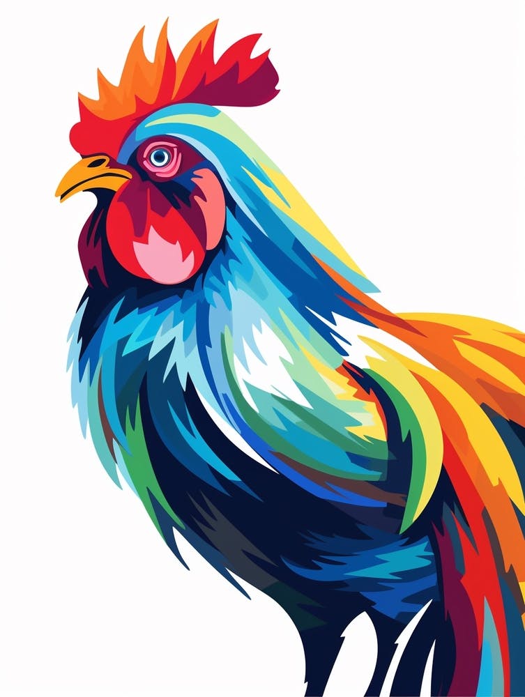 Oiseau Géométrique Coloré Coq 2