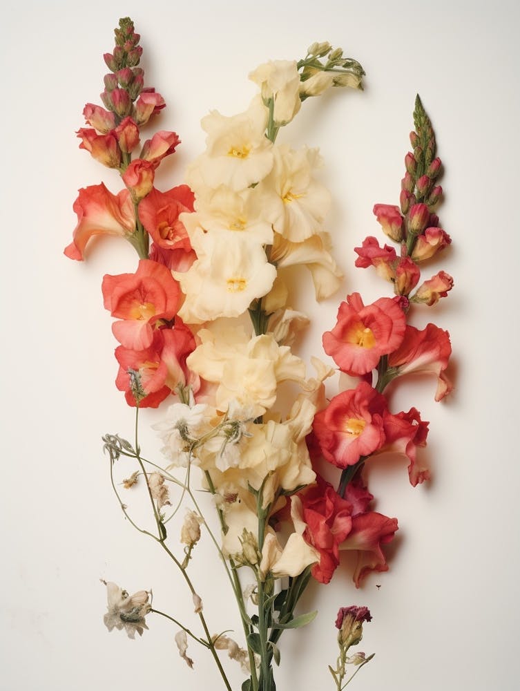 Pressed Flower Botanical Art Snapdragon 4