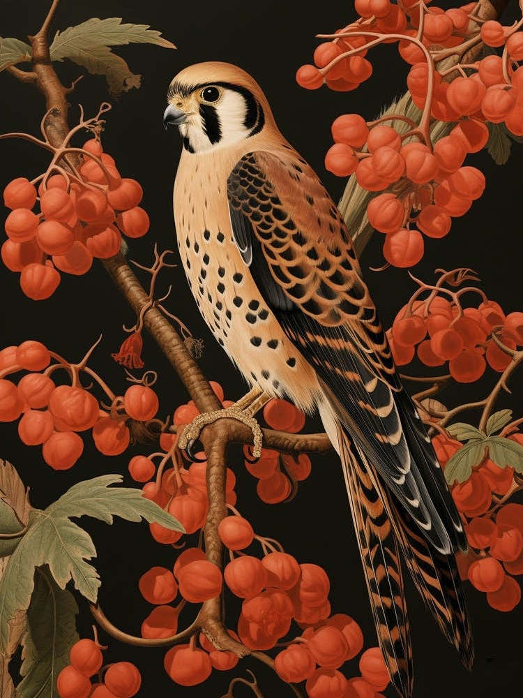 Dark And Moody Botanical American Kestrel 2