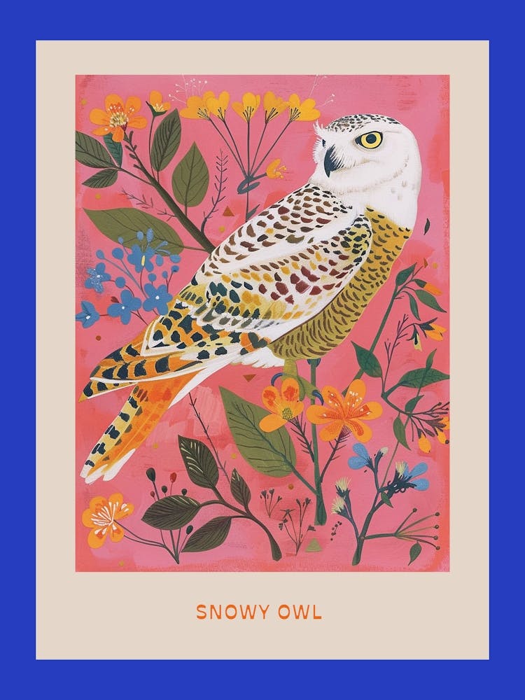Spring Birds Poster Snowy Owl 4