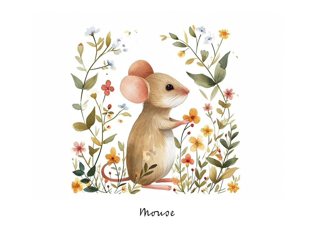 Little Floral Mouse 2 Poster