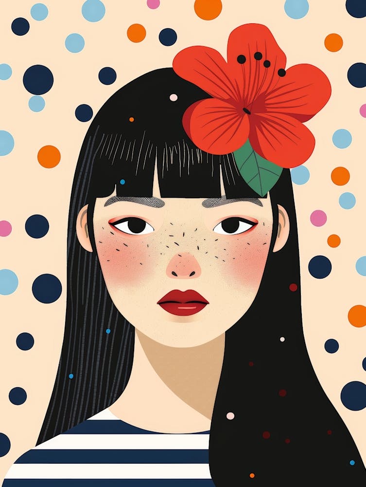 Asian Girl With Flower