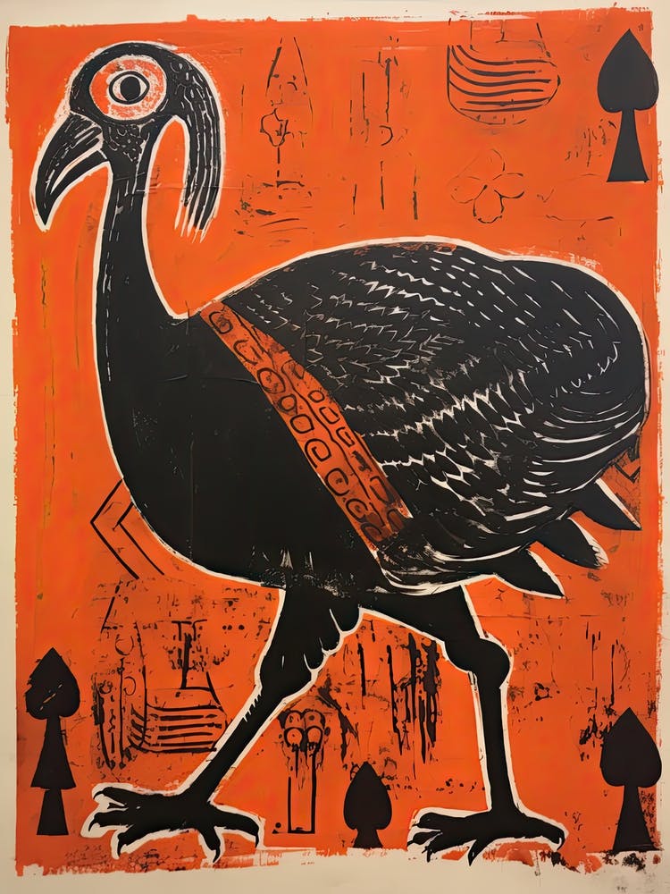 Turkey, Woodblock Animal  Drawing 2
