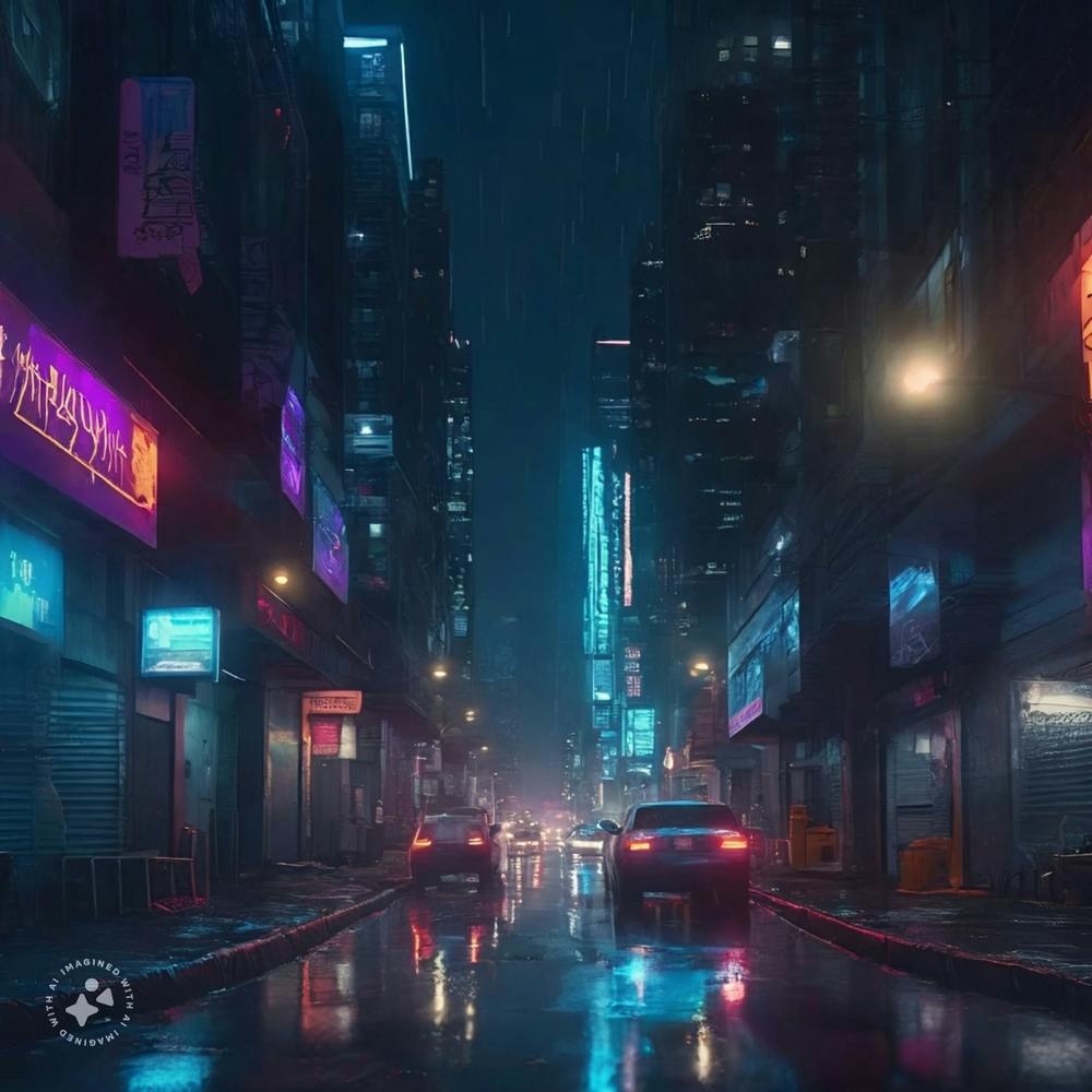 A Cyberpunk Cityscape Photo, 4k With Rain And Refelctions