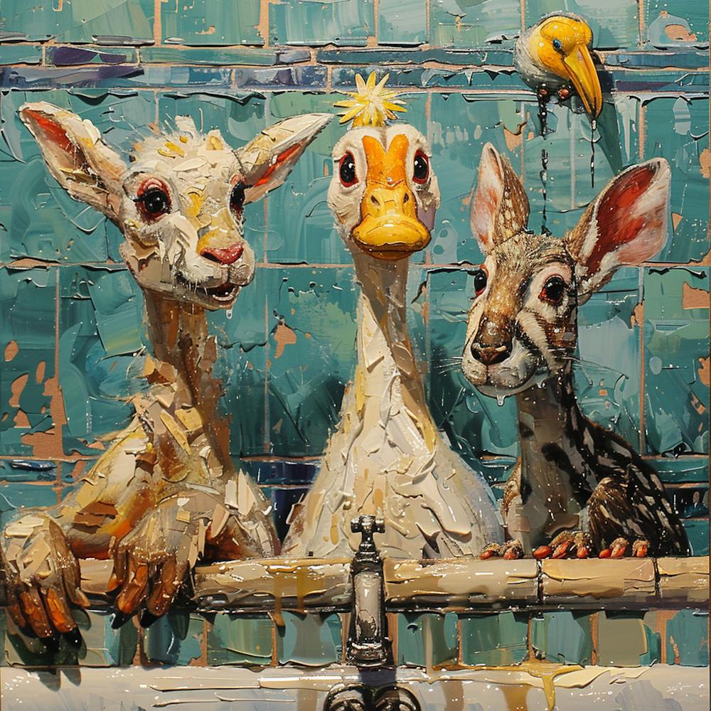 Three Ducks In The Bath