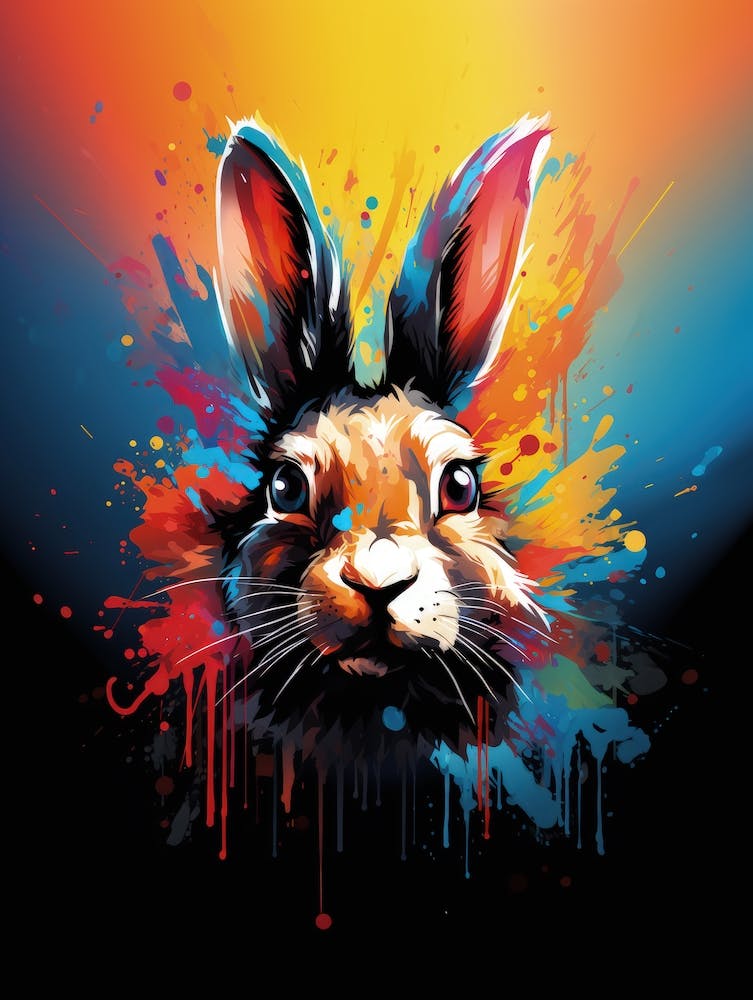 Rabbit illustration Pop Art
