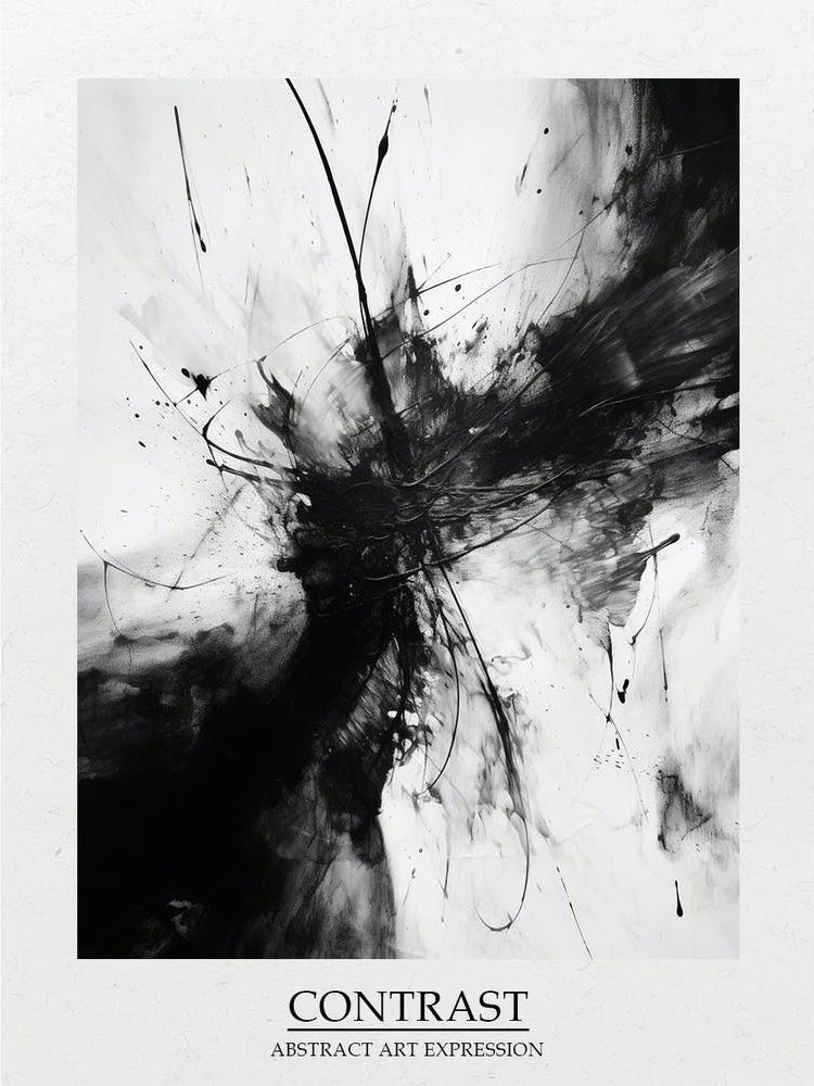 Contrast Abstract Black And White 2 Poster