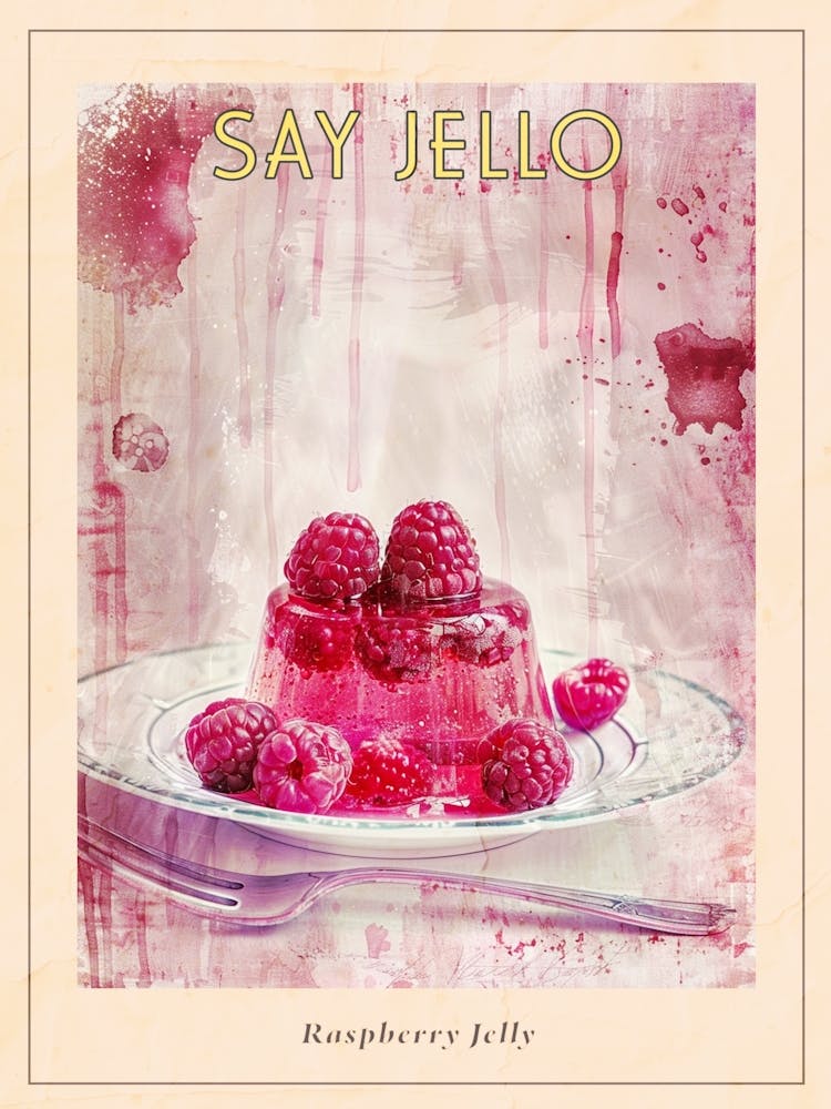 Raspberry Jelly Retro Collage 3 Poster
