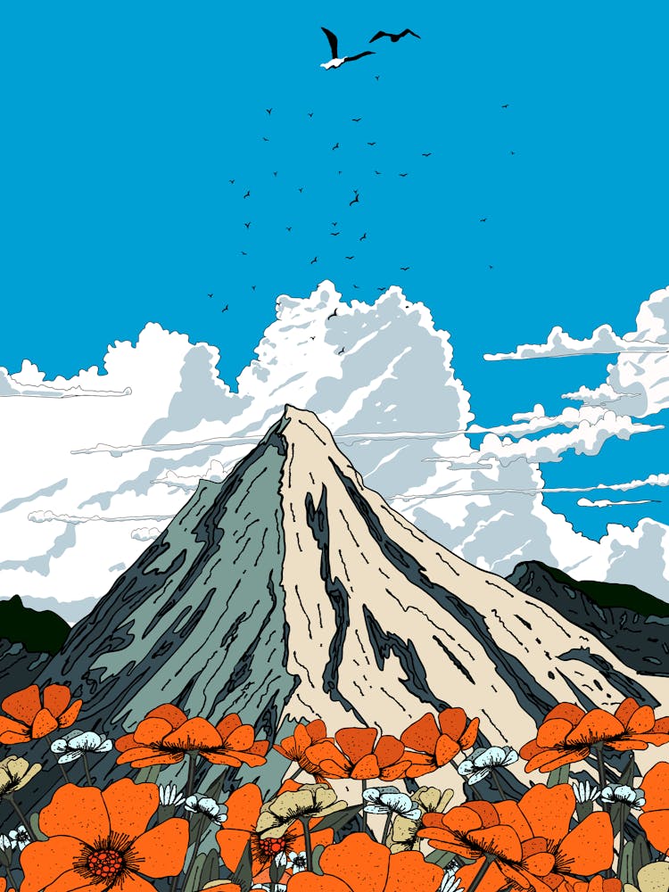 Coquelicots Dans Les Montagnes