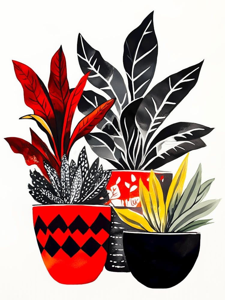 Three Potted Plants 2