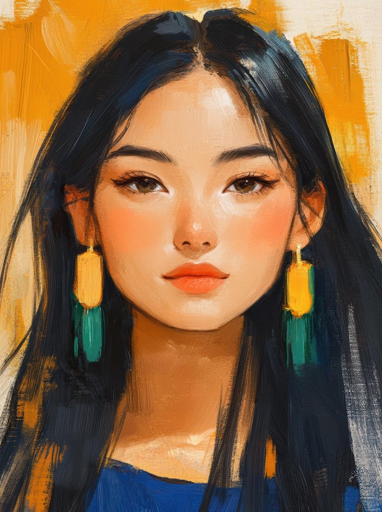 Asian Girl Painting