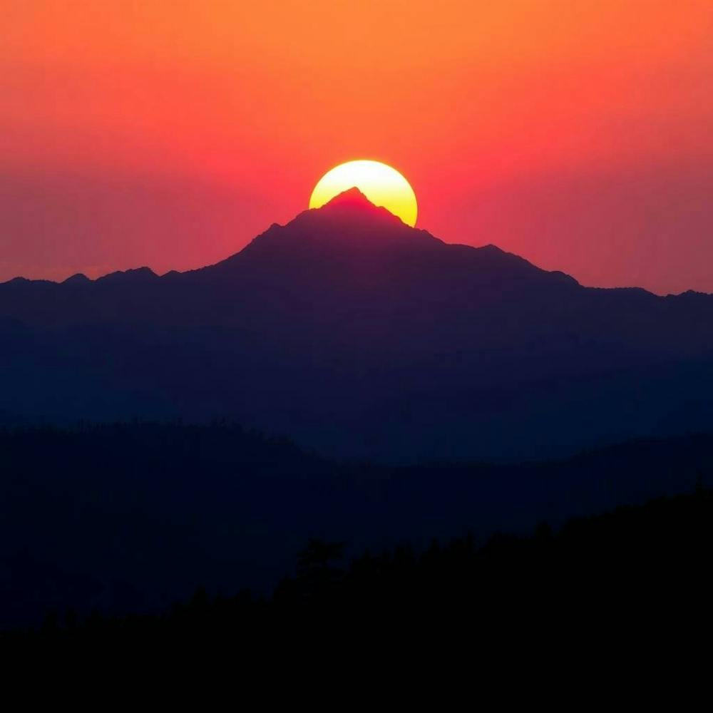 Sunset Over Mountain