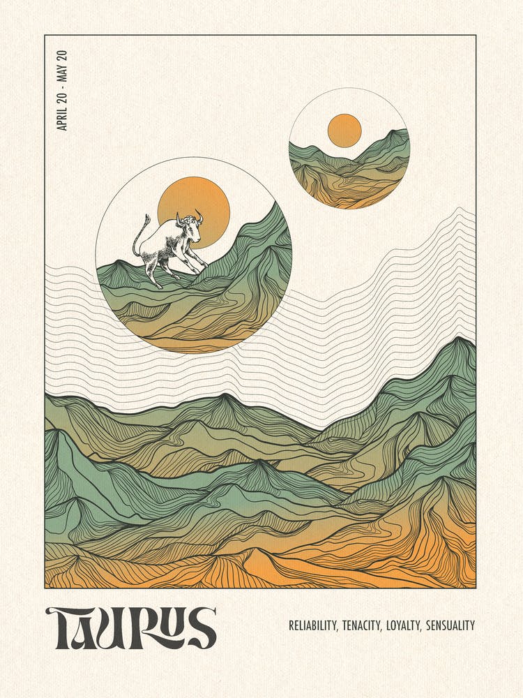 Taurus Star Sign Zodiac Art