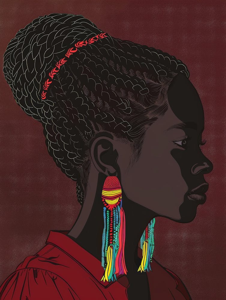 African Woman With Colorful Earrings 1