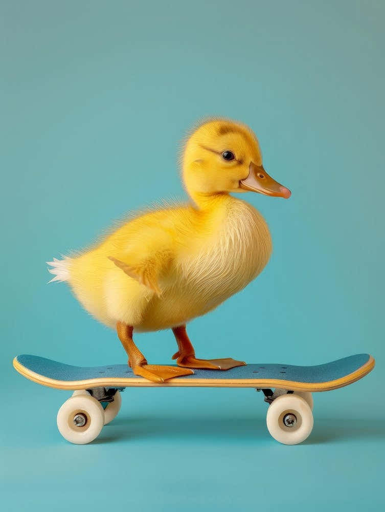 Duck On Skateboard 1