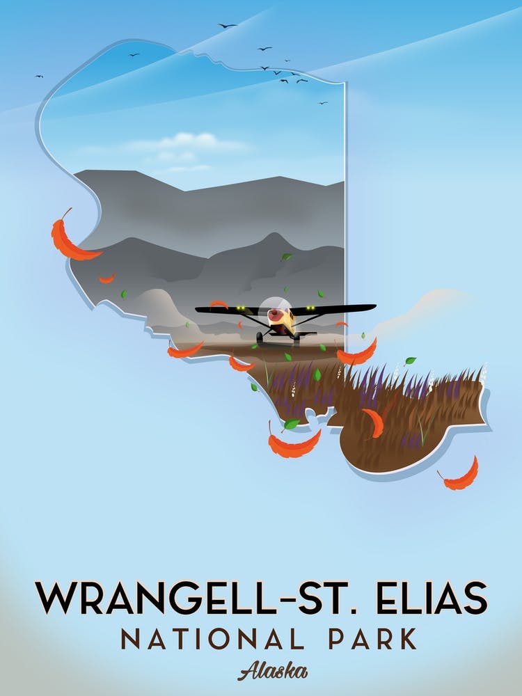 Wrangelli St Elias National Park Travel poster