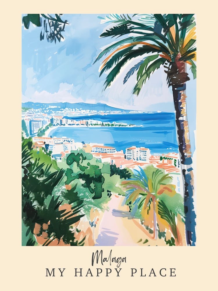 My Happy Place Malaga 3 Travel Poster