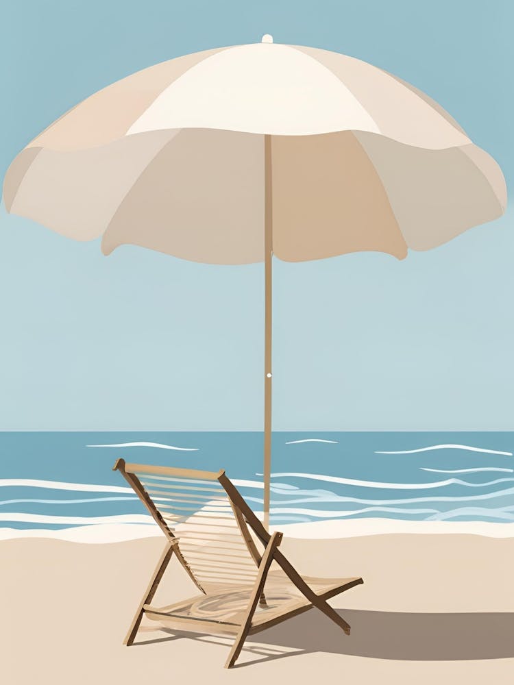 Beach Chair With Umbrella Beach Day