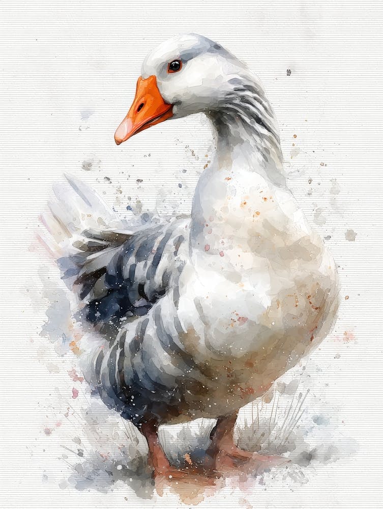 Aihrgdesign Isolated Watercolor Painting Of Birds Goose With 10