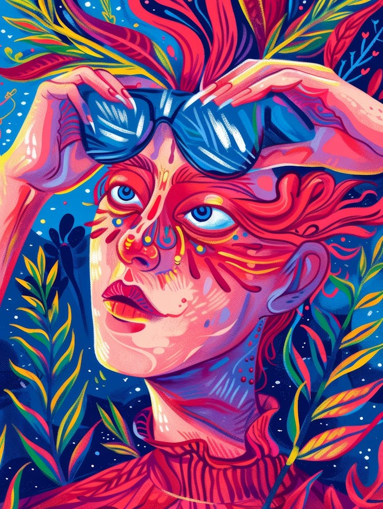 Woman With Colorful Hair 3