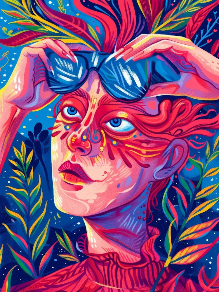 Woman With Colorful Hair 3