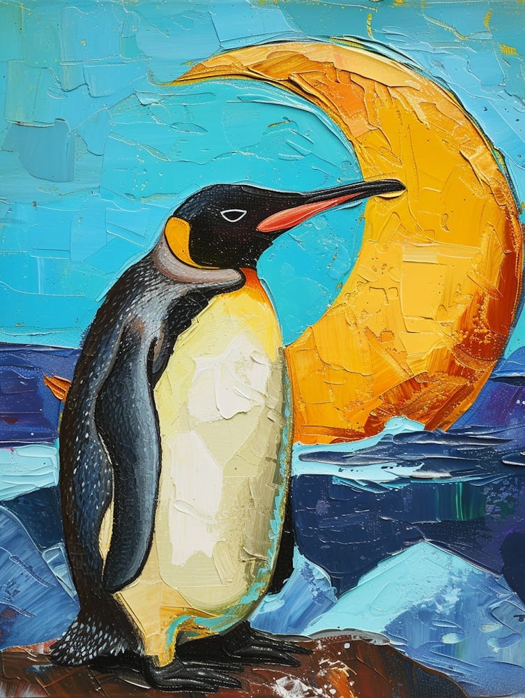 King Penguin Isabela Island Colour Block Painting 2