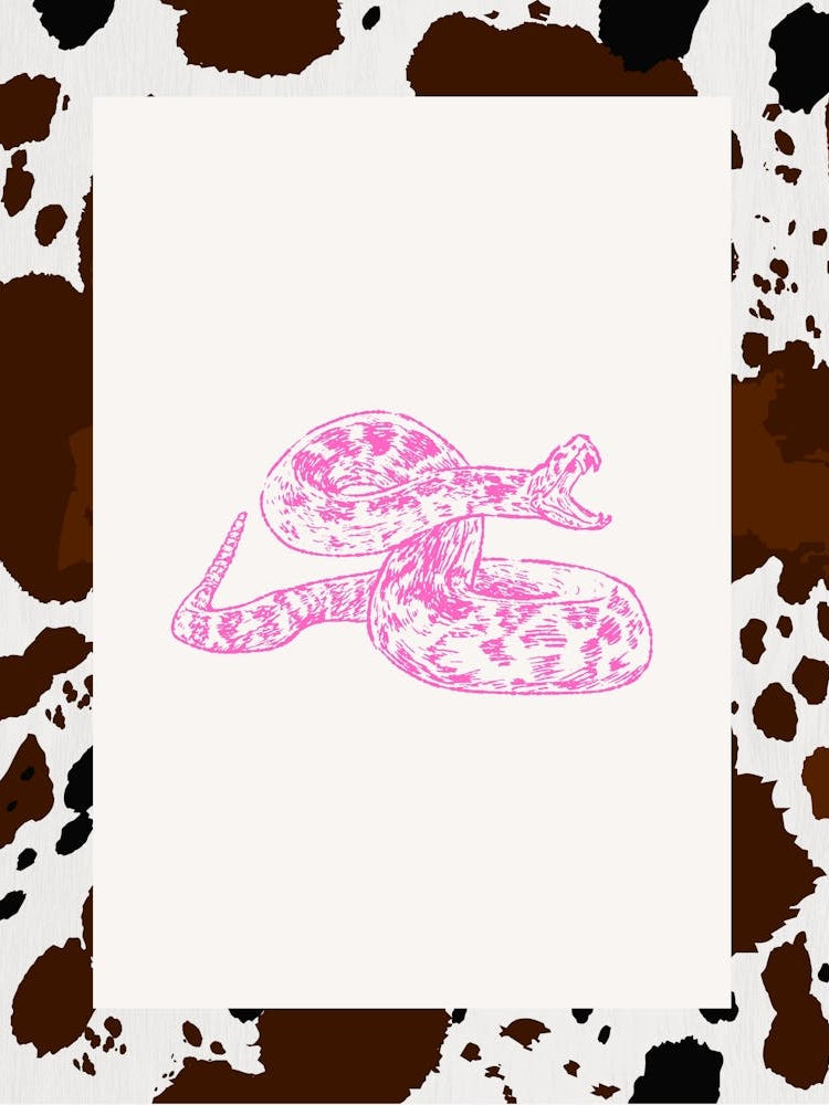 Hot Pink Snake Line Drawing