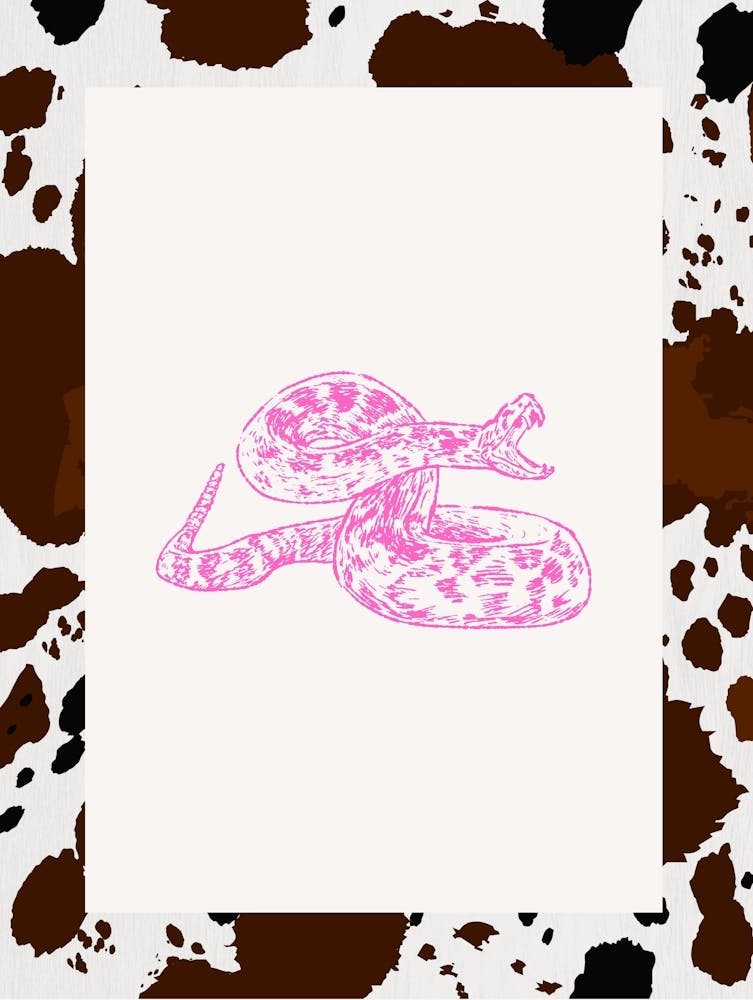 Hot Pink Snake Line Drawing