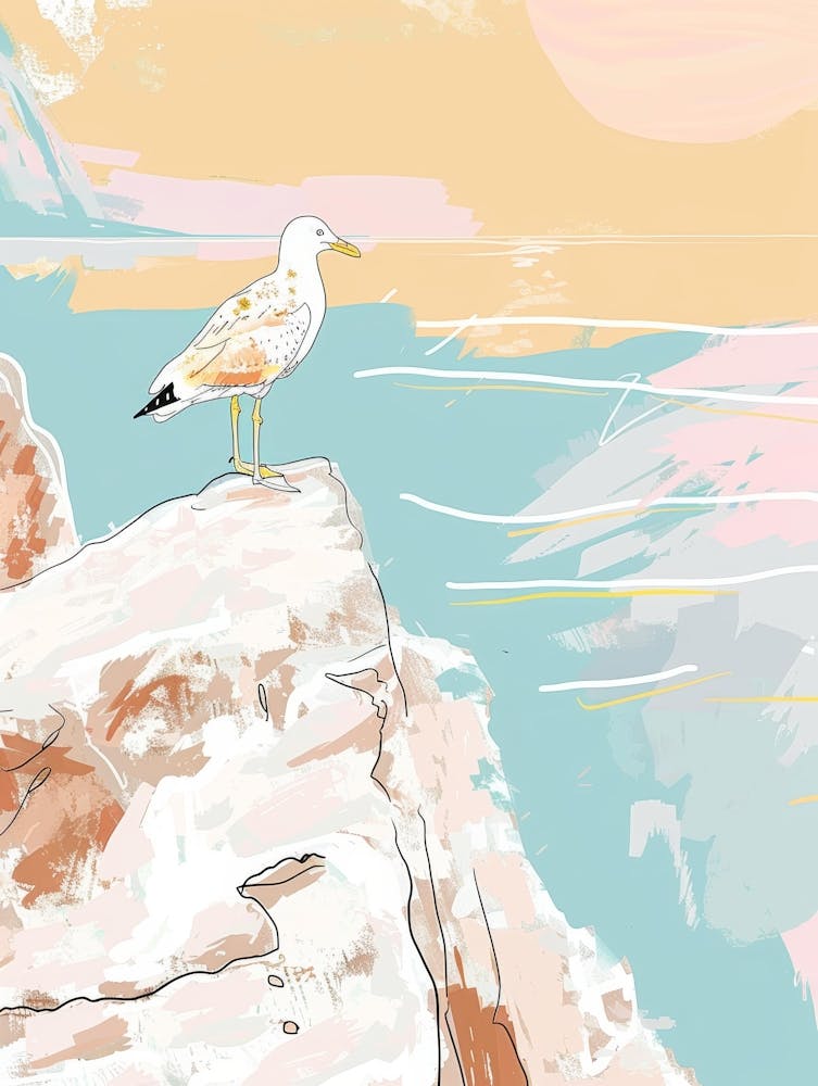 Seagull On Cliff
