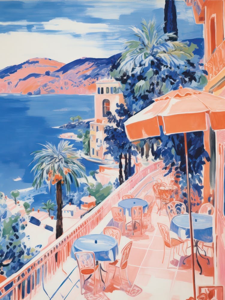 Taormina, Sicily   Italy Beach Club Lido Watercolour 1