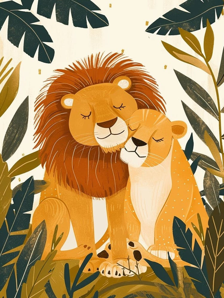 African Lion Rituals Illustration 3